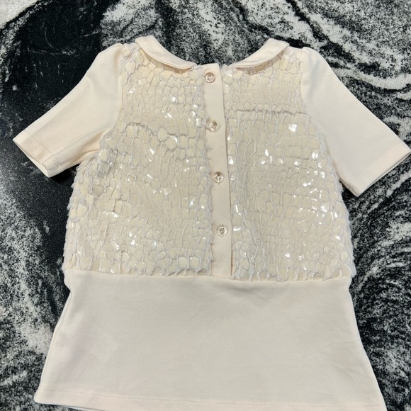 TAHARI ivory little short dress with appliqués - Picture 6 of 15